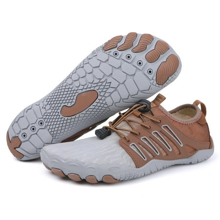 

OMILAIY Men s Water Shoes Quick Dry Aqua Barefoot Shoes For Beach Swim Sports Gray_Brown Size 11