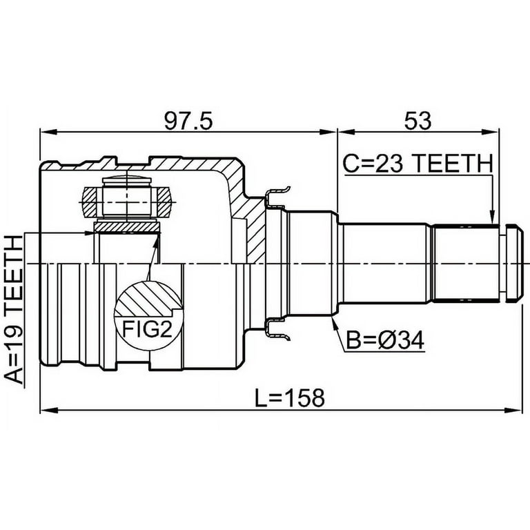 Febest INNER CV JOINT 19X34X23 # 0111-KSP130 OEM 43030-52040