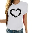 thumbnail image 2 of Aloohaidyvio Tops Plus Size,Women Short Sleeves Crewneck Heart-Shaped Print Casual Tops Blouse T-Shirt, 2 of 6