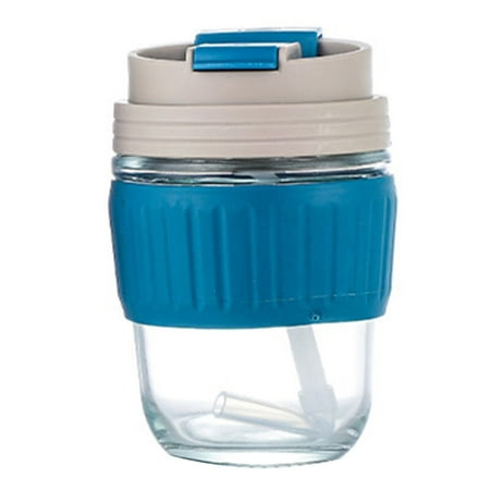 

Cuteam Water Cup 350ML Travel Mug Anti-scalding Sealing Silicone Ring Heat Resistant Non Slip Leakproof Lid Drink Water Portable Glass Tumbler with Lid And Straw Office Supply