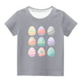 thumbnail image 2 of naisibaby Toddler Boys Girls Short Sleeve T-shirt Crew Neck Easter Dwarf printed pattern Tees Easter Eggs Printed Summer Top Gray Size 11 Years, 2 of 4