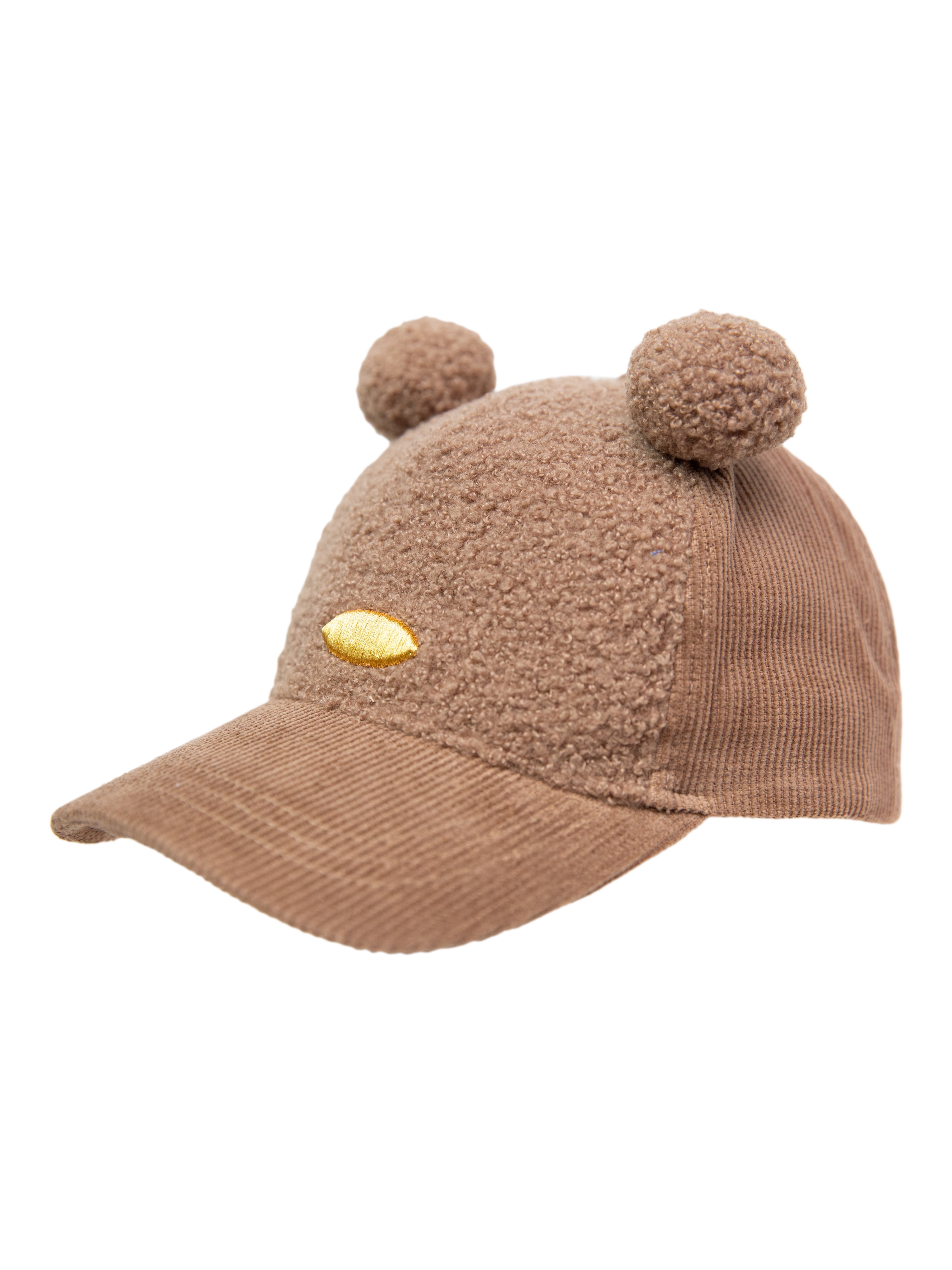 Bfny Girls Child Baseball Style Hat, Brown with 3-D Ears and Faux Sherpa Detail, Girl's, Size: One Size