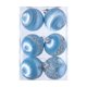 thumbnail image 2 of Juego de adornos de bolas de Navidad antiguas | Decoraciones colgantes navideñas | Material PVC | 3.15 pulgadas de diámetro | Acabado brillante mate con purpurina | Paquete de 6 | Multicolor, 2 of 6