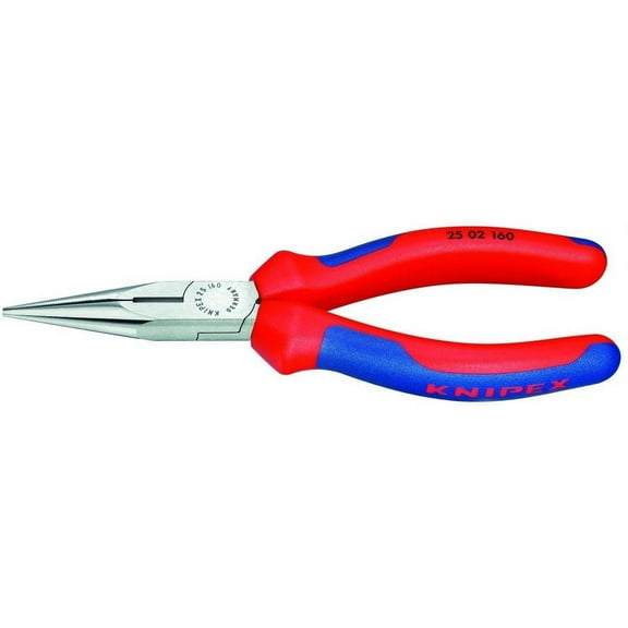 KNIPEX Tools 25 02 160, 6.25-Inch Chain Nose Pliers with Cutter - Comfort Grip