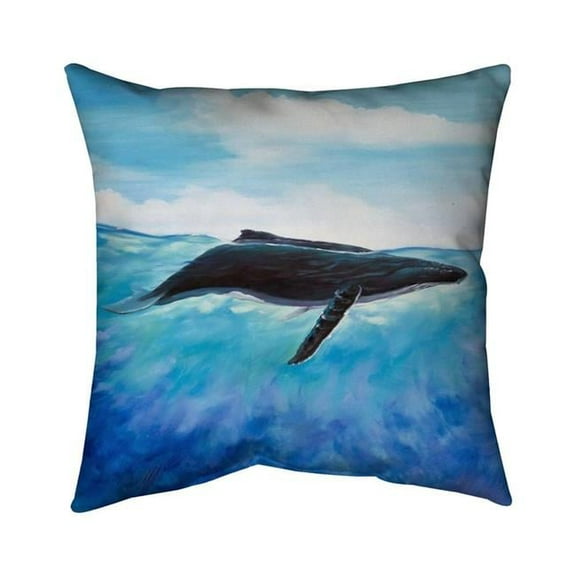 Begin Home Decor 5541-2626-AN198 26 x 26 in. Blue Whale-Double Sided Print Indoor Pillow