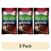 (3 pack) Bridgford 100% Beef Sweet Baby Ray's Garlic Beef Jerky 10oz Resealable Bag