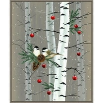 Amanti Art Birch Birds II Framed Canvas Wall Art Print