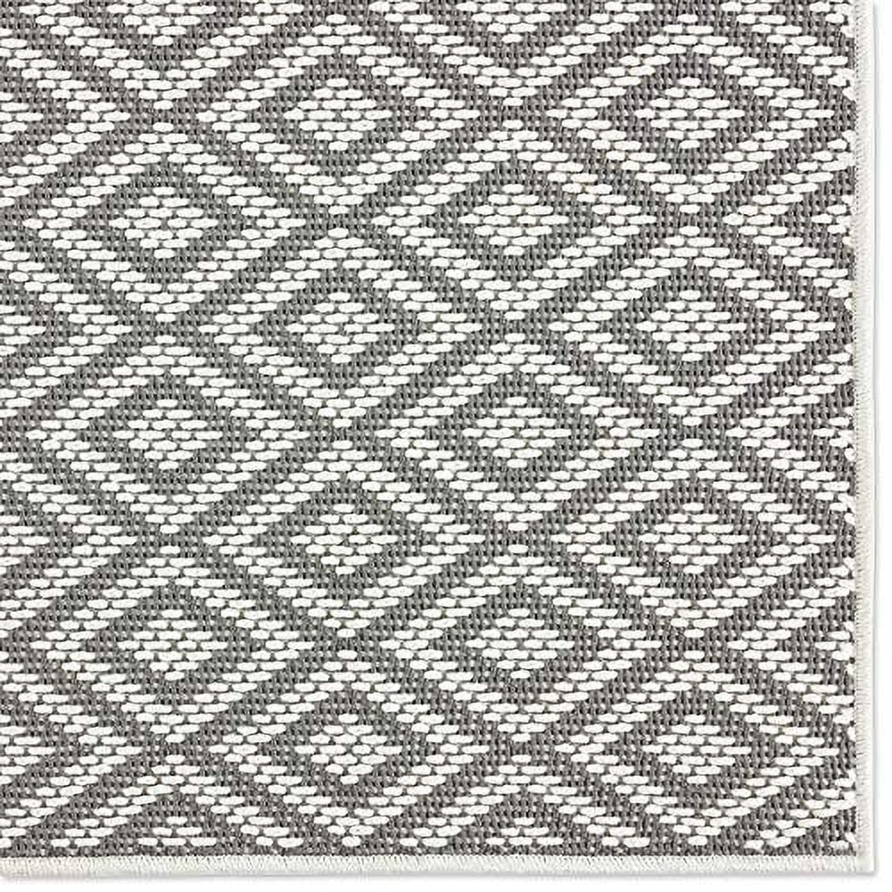Home Dynamix Tripoli Lydia Modern Diamond Indoor/Outdoor Area Rug, Grey/Cream, 7'10"x10'2"