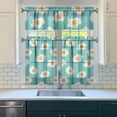thumbnail image 3 of Breakfast-Inspired Kitchen Curtains 3-Piece Set - Fried Egg Design Rod Pocket Tiers & Valance, Food & Cooking Decor, Light Filtering Short Curtains for Farmhouse Windows, 3 of 5