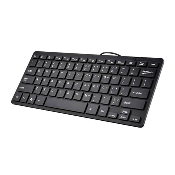 Compact Wired Keyboard USB - Ultra-Thin Keyboard for PC Mini Gaming Keyboard Black y13064