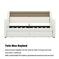 thumbnail image 5 of Bellemave Upholstered Plywood And PU Leather Durable Twin Daybed with Storage Drawers White, 5 of 11