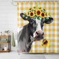 thumbnail image 2 of Shower Curtain Sunflower Cow Bathroom Curtains with Hooks, Waterproof Fabric Farm Animal Yellow Buffalo Pliad Bath Shower Curtains Set for Bathroom Bathtubs Decor 36x72 Inch, 2 of 9