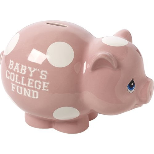 Precious Moments Baby's College Fund Ceramic Piggy Bank Girl 164009