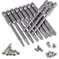 thumbnail image 4 of Juego de 11 puntas Torx de 75 mm, acero S2, magnéticas, hexagonales, T6, T7, T8, T9, T10, T15, T20, T25, T27, T30 y T40. Puntas Torx eléctricas para tornillos en forma de T., 4 of 5