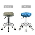thumbnail image 5 of Balery Blue Maple Leaf Round Bar Stool Seat Covers Velvet Fabric Adjustable Protects from Scratches and Stains for 14-17 Inch Chair-14 inch, 5 of 7