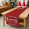 thumbnail image 6 of Christmas Table Runner Christmas Movie Snowman Table Runners Xmas Themed Red Cotton Linen Dresser Scarf Kitchen Dining Table Decor for Christmas Holiday Party Decor 13x90 Inch, 6 of 9