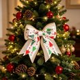 thumbnail image 7 of PiGOGI Christmas Decorations Large Decorative Ribbon Bows with Printed Patterns for Tree Wreath Gift Box Decor, 7 of 7