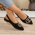 thumbnail image 4 of DIVVce Flats For Women Pointed Toe Slingback With Large Metal Buckle Slip On Footwear For Casual Dressy Daily, 4 of 7