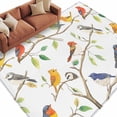 thumbnail image 2 of 5'x8' Area Rugs, Watercolor Birds Indoor Outdoor Area Rug for Living Room Bedroom, Spring Botanical Leaf Branch Modern Washable Bathroom Rugs Kitchen Floor Carpet Mats Home Decor Aesthetic, 2 of 8