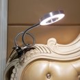 thumbnail image 4 of Clip on Lamp Reading Light USB LED Desk Clamp Lamp, 360 Degree Flexible Neck, White / 3-Color Light, for Desk Computer Office (Silver-white light), 4 of 5
