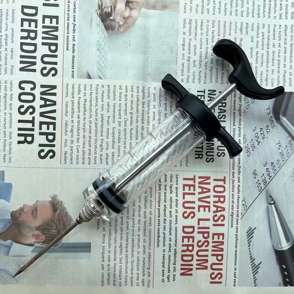 Marinade Injector Met Rvs Naalden Bbq Vlees Spuit Saus Injectie Kalkoen