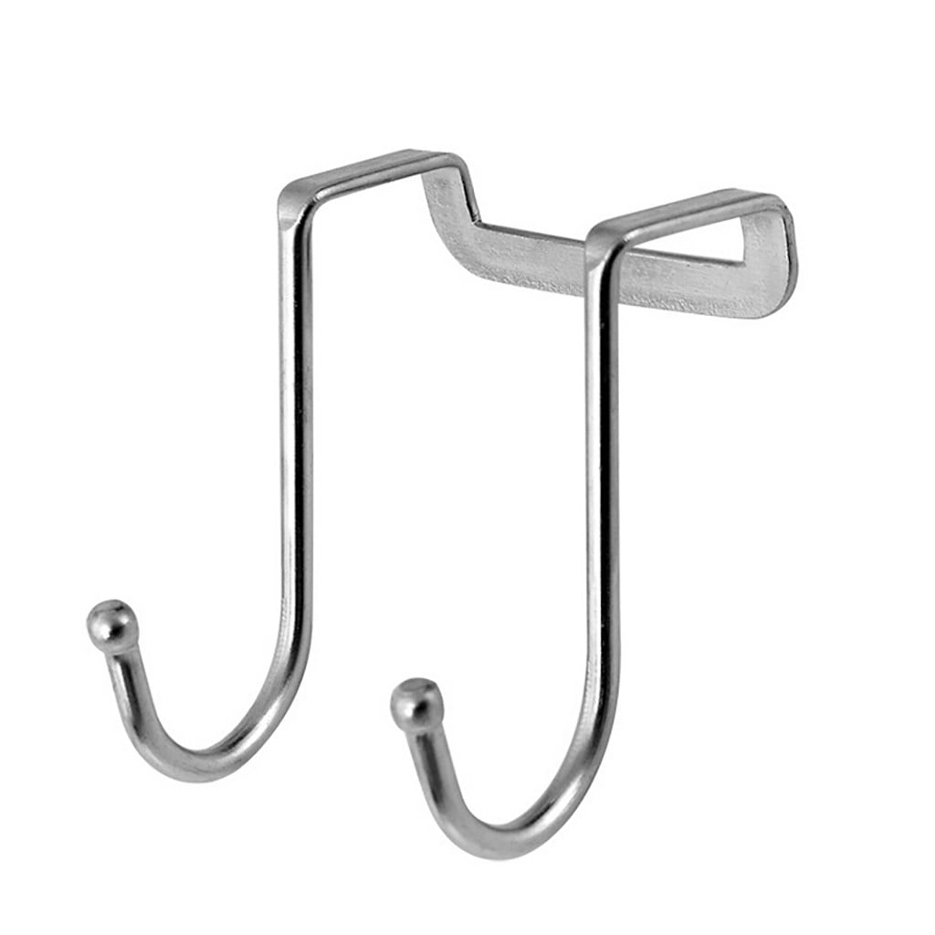 Bowake 4Pcs Stainless Steel Over The Door Hook Storage Hanger Flower Basket Holder