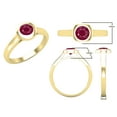 thumbnail image 3 of Dazzlingrock Collection 5mm Round Ruby Solitaire Engagement Ring for Women (Color Red, Clarity Highly Included) in 18K Yellow Gold, Size 6, 3 of 5