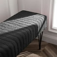 thumbnail image 6 of 44 Colors Super Mink Faux Fur Green Ottoman Bench, Eden, Living Room Foot Rest Stool Entryway Makeup Bench End of Bed Bedroom Home Decor Chair for Sitting,19" x 13" x 17", 6 of 19