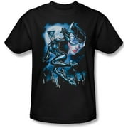 Wicked Tees Mens BATMAN Short Sleeve MOONLIGHT CAT T-Shirt Tee