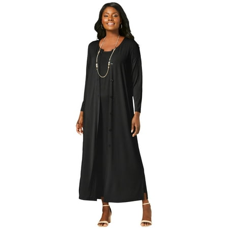 Jessica London Women's Plus Size 2-Piece Stretch Knit Duster Set