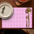thumbnail image 5 of Pink Breast Cancer Summer Placemats Table Placemats Set Of 4-Linen Kitchen Washable Placemats Table Mats 11.8"x17.7" Non-Slip Heat Resistant, 5 of 6