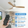 thumbnail image 5 of 52" Solid Wood Reversible Ceiling Fan with Dimmable Led Light, Remote Control, and Chrome Downrods for Dining Room, Kitchen Island, Hallway, 5 of 9