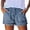 Dark Blue, variant on Women Denim Shorts Elastic Drawstring Jean Shorts for XS-3XL Loose Fringe Border Female Jean Shorts