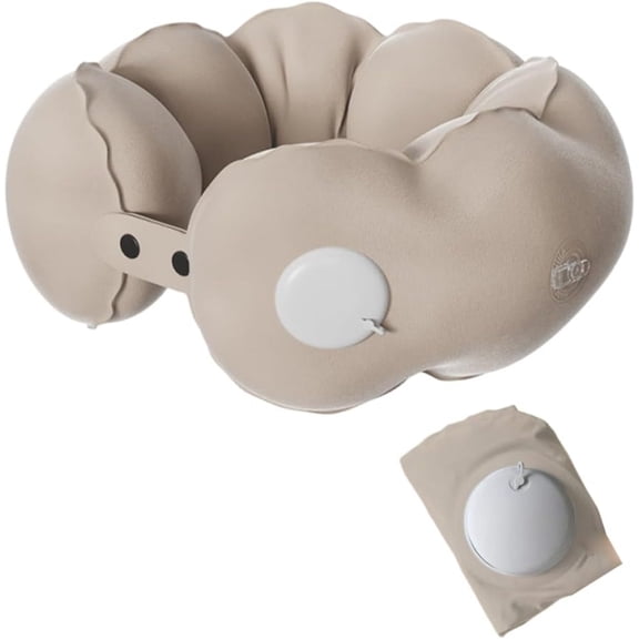 Travel Inflatable Neck Pillow,Portable U-Shaped Support Pillow,Adjustable Office Napping Pillow Back Cushion,Lightweight Quick Pack for Long Flights