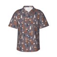 thumbnail image 2 of Goofa Snowflake Fox Hawaiian Shirt for Men, Unisex Summer Beach Casual Short Sleeve Button Down Shirts,Aloha Tropical Floral print shirt-, 2 of 9
