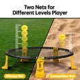 thumbnail image 3 of Roundnet Game, versión con 3 pelotas, disponible todo el día, juego de pelota de playa con tiras de luz, césped, playa, patio trasero, juego al aire libre para jugadores principiantes y profesionales, 3 of 7