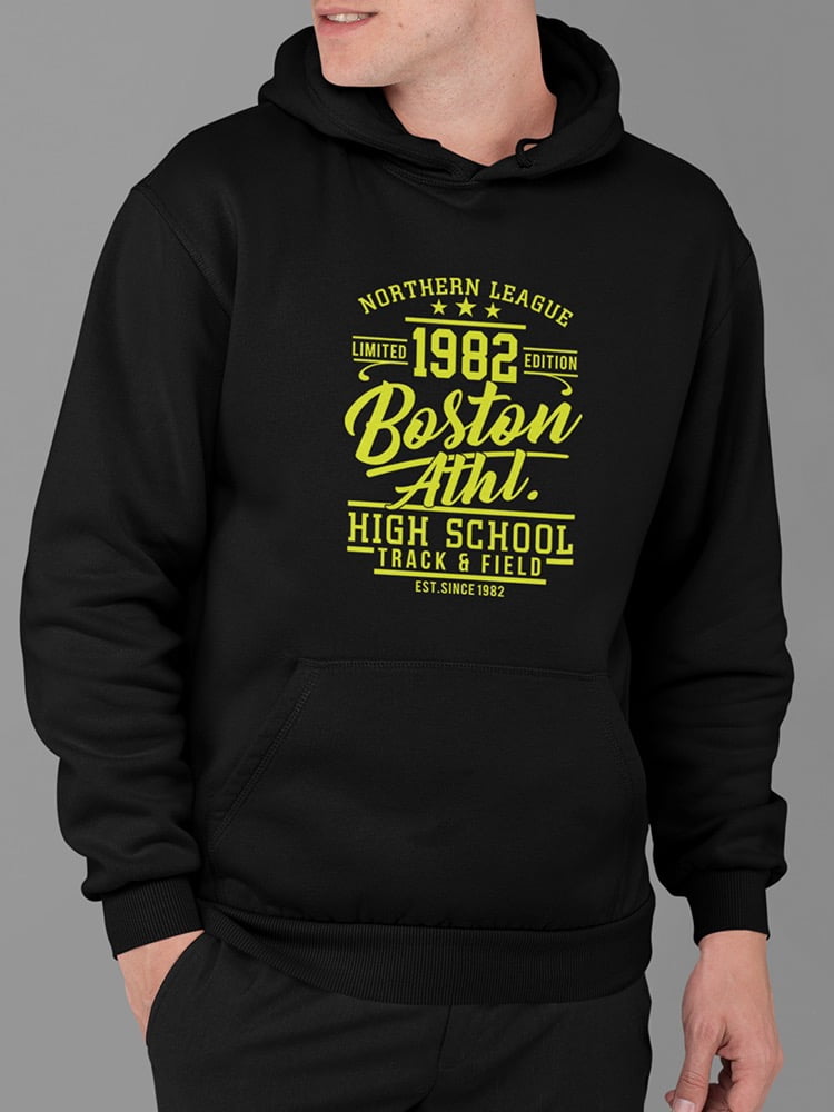 High School Track And Field Hoodie Men -Image by Shutterstock, Male Medium
