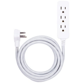 Cordinate 10ft. 3-Outlet Extension Cord, White/Gray  39624