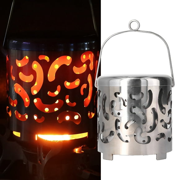 Camping Heater Stove, Camping Heating Cover High Efficiency Mini Size Stainless Steel Camping Heater for Outdoor for Picnic for Hiking