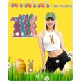 thumbnail image 4 of 6 Pack Easter Iron-On Patches - Sparkle Bunny & Cute Rabbit Embroidered Appliques for Clothes, Hats, Jeans & Backpacks, Multi-Color, 4 of 5