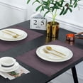 thumbnail image 2 of Placemats Set of 24 for Dining Table, Table Placemats, Rectangular Vinyl, PVC, 18x12 Inches -  Brown, 2 of 7