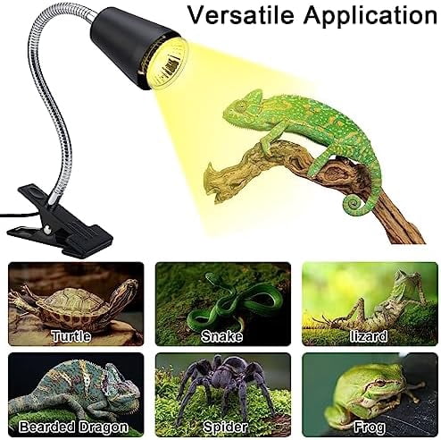 Reptile Heat Lamps, UVA/UVB Turtle Heat Lamp,Turtle Aquarium Light Bulbs, Heating Lamps with Cycle Timer, 360° Rotatable Heat Lamp for Lizard Turtle Snake Aquarium Aquatic Plants,2 Heat Bulbs