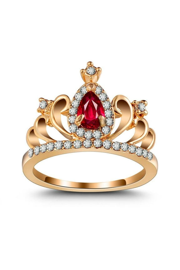 2ct Natural Pink Ruby Engagement Ring 14k SOLID Rose Gold Halo Crown Solitaire