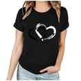 thumbnail image 1 of BLVB T-Shirts de la Saint-Valentin pour Femmes Cœur Mignon T-Shirts Graphiques Décontractés Col Rond Manches Courtes Hauts Cadeaux Tee pour Elle, 1 of 7
