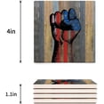 thumbnail image 2 of RYLABLUE Independence Day Theme American Flag Hand of Free on Rustic Wooden Plank Set of 8 Coaster for Drinks, Absorbent Ceramic Stone Coasters Cup Mat with Cork Base for Coffee Table Bar Decor, 2 of 3