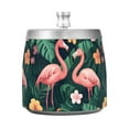 thumbnail image 7 of Yayeee Ashtray with Lid for Cigarette Smokeless Stainless Steel Home Ash Holder, Flamingo Leaves Pattern, 7 of 7