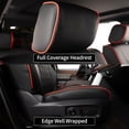 thumbnail image 6 of EKR Custom Fit Tundra Car Seat Covers for 2014-2021 Toyota Tundra Double Cab SR, SR5 ,Rear 40/60 Split Without Armrest,Full set Faux Leather Seat Cover(Black with Red Piping), 6 of 8