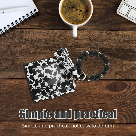 HEANUJJ Credit Card Holder Keychain with Compact Design for Men and Women 1Set in Multi PU