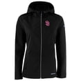 thumbnail image 2 of Women's Cutter & Buck  Black San Diego Padres City Connect Evoke Eco Softshell Recycled Full-Zip Hoodie Jacket, 2 of 3