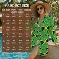 thumbnail image 7 of Xixirimido Green Jamaican Flag Print Women's Casual Beach Cover Up Shirt Dress Long Sleeve Button Down Swimwear Cover Up with Side Slits and Curved Hem, Size XL, 7 of 7